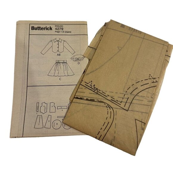 Butterick Sewing Pattern 4279 Girl's Jacket Skirt Hat sizes 6 7 8 - Picture 5 of 6
